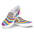 Colorful Spiral Illusion Print White Slip On Sneakers