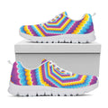 Colorful Spiral Illusion Print White Running Shoes