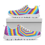 Colorful Spiral Illusion Print White Sneakers