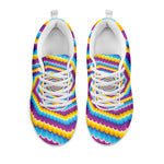 Colorful Spiral Illusion Print White Sneakers