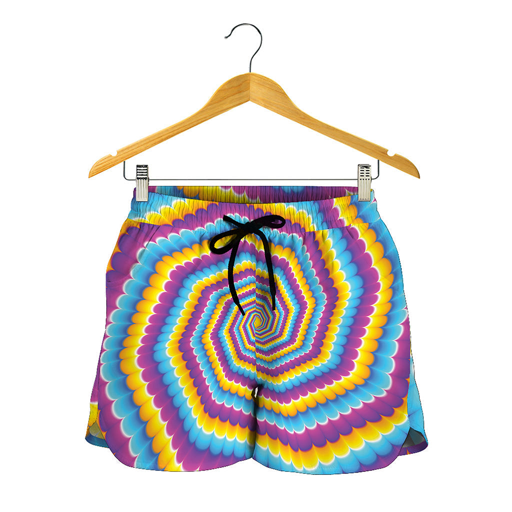 Colorful Spiral Illusion Print Women's Shorts