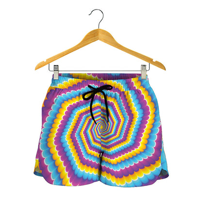 Colorful Spiral Illusion Print Women's Shorts