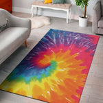 Colorful Spiral Tie Dye Print Area Rug