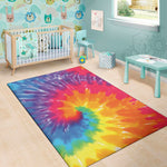 Colorful Spiral Tie Dye Print Area Rug