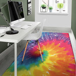 Colorful Spiral Tie Dye Print Area Rug