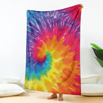 Colorful Spiral Tie Dye Print Blanket