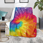 Colorful Spiral Tie Dye Print Blanket