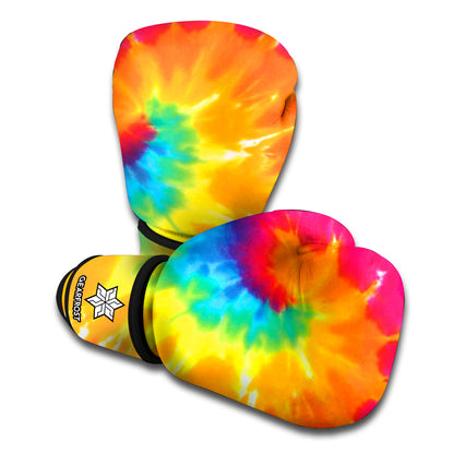 Colorful Spiral Tie Dye Print Boxing Gloves