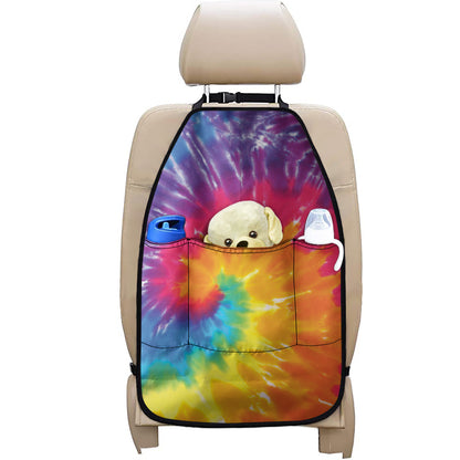 Colorful Spiral Tie Dye Print Car Seat Organizers