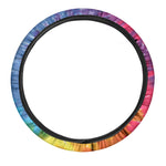 Colorful Spiral Tie Dye Print Car Steering Wheel Cover