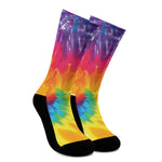 Colorful Spiral Tie Dye Print Crew Socks