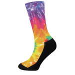 Colorful Spiral Tie Dye Print Crew Socks