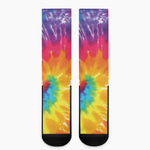 Colorful Spiral Tie Dye Print Crew Socks