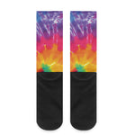 Colorful Spiral Tie Dye Print Crew Socks
