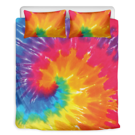Colorful Spiral Tie Dye Print Duvet Cover Bedding Set