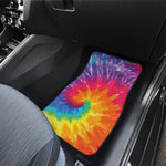 Colorful Spiral Tie Dye Print Front Car Floor Mats