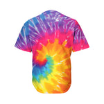 Colorful Spiral Tie Dye Print Men's Baseball Jersey