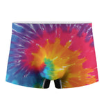 Colorful Spiral Tie Dye Print Men's Boxer Briefs