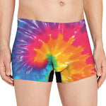 Colorful Spiral Tie Dye Print Men's Boxer Briefs