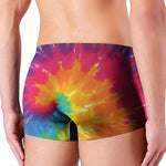 Colorful Spiral Tie Dye Print Men's Boxer Briefs