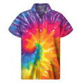 Colorful Spiral Tie Dye Print Men's Short Sleeve Shirt