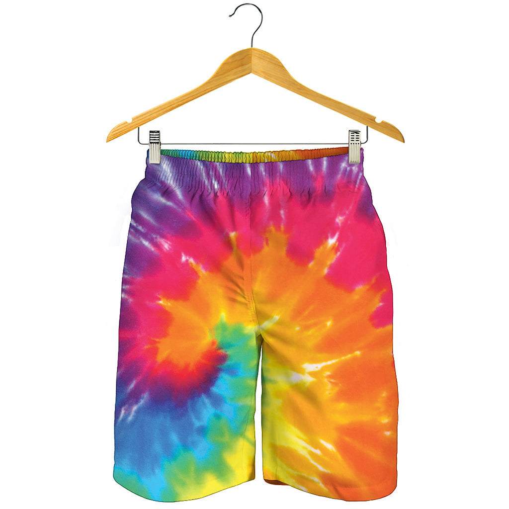 Colorful Spiral Tie Dye Print Men's Shorts