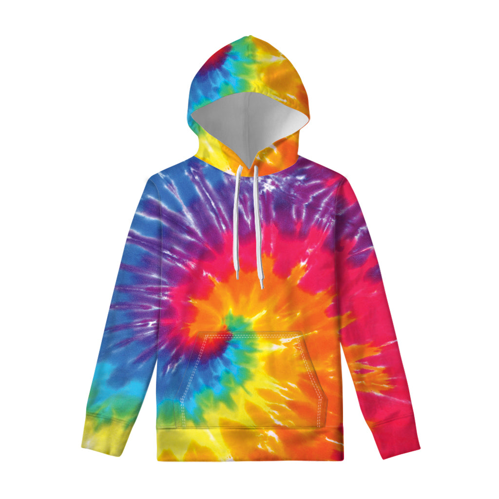 Colorful Spiral Tie Dye Print Pullover Hoodie