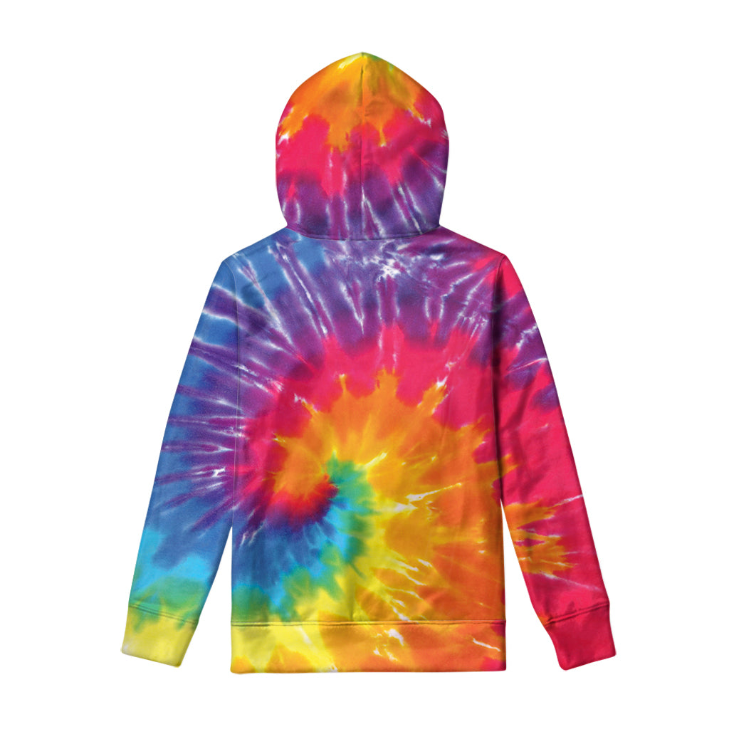 Colorful Spiral Tie Dye Print Pullover Hoodie