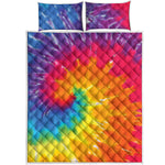 Colorful Spiral Tie Dye Print Quilt Bed Set