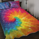 Colorful Spiral Tie Dye Print Quilt Bed Set