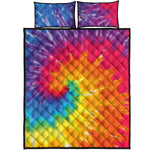 Colorful Spiral Tie Dye Print Quilt Bed Set