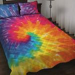 Colorful Spiral Tie Dye Print Quilt Bed Set