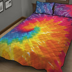 Colorful Spiral Tie Dye Print Quilt Bed Set