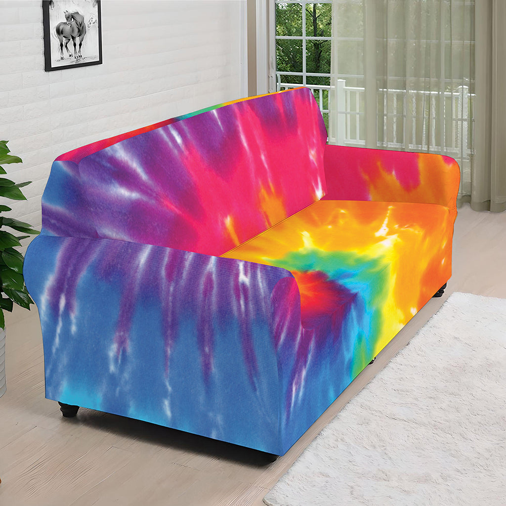 Colorful Spiral Tie Dye Print Sofa Cover
