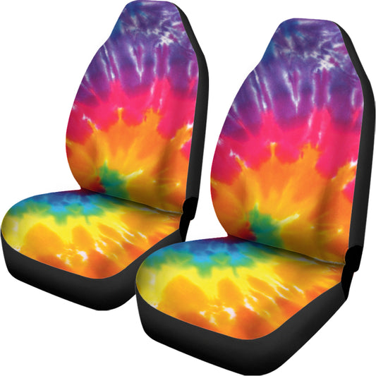 Colorful Spiral Tie Dye Print Universal Fit Car Seat Covers