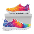 Colorful Spiral Tie Dye Print White Running Shoes