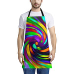 Colorful Spiral Trippy Print Apron
