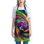 Colorful Spiral Trippy Print Apron