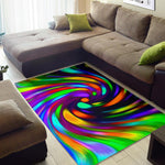 Colorful Spiral Trippy Print Area Rug GearFrost