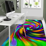 Colorful Spiral Trippy Print Area Rug GearFrost