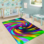 Colorful Spiral Trippy Print Area Rug GearFrost