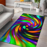 Colorful Spiral Trippy Print Area Rug GearFrost