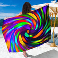 Colorful Spiral Trippy Print Beach Sarong Wrap