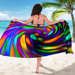 Colorful Spiral Trippy Print Beach Sarong Wrap