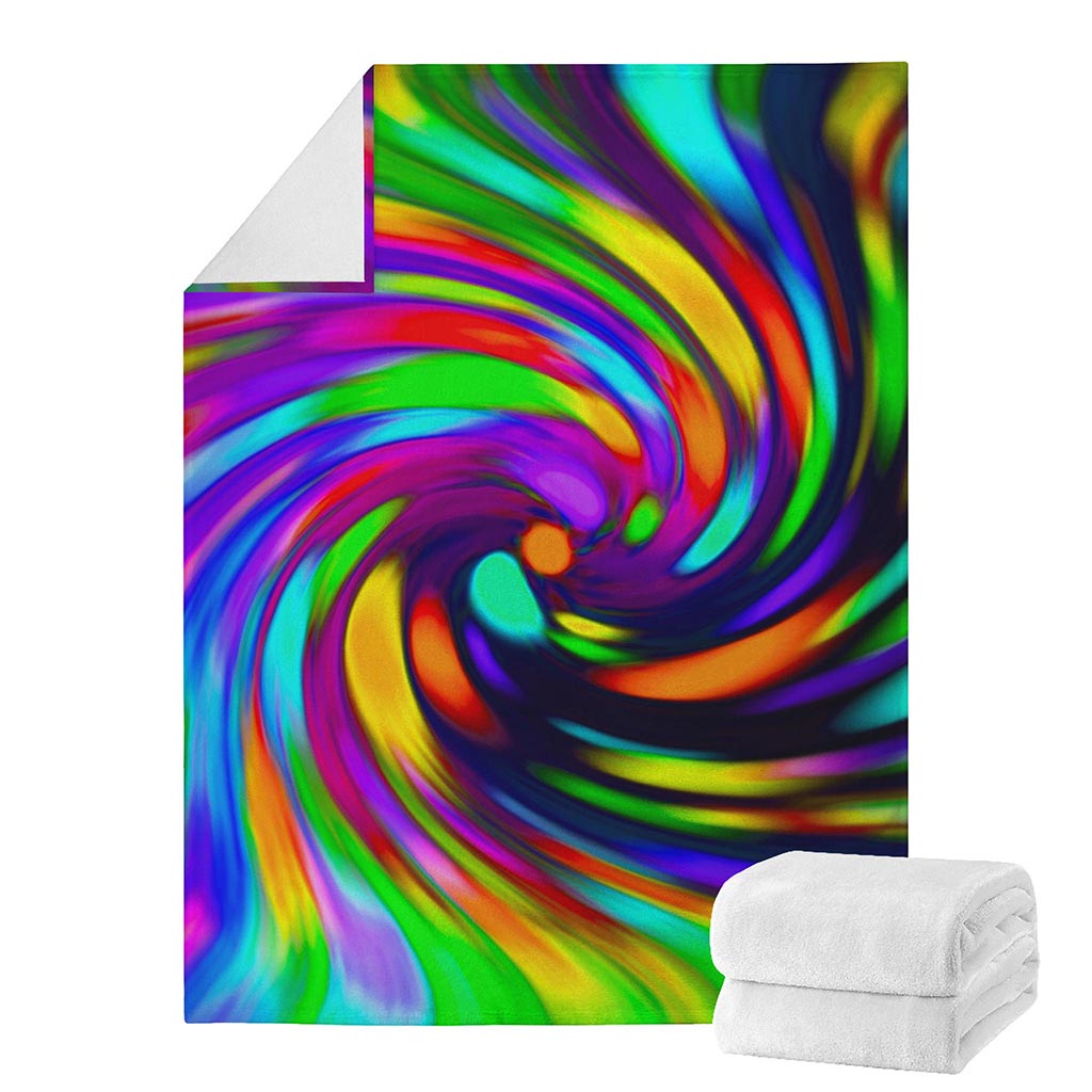 Colorful Spiral Trippy Print Blanket