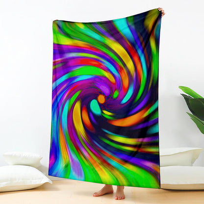 Colorful Spiral Trippy Print Blanket