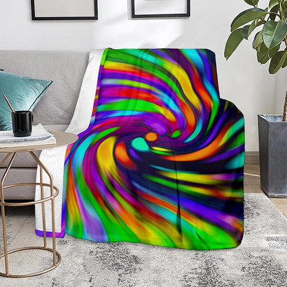 Colorful Spiral Trippy Print Blanket