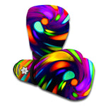 Colorful Spiral Trippy Print Boxing Gloves