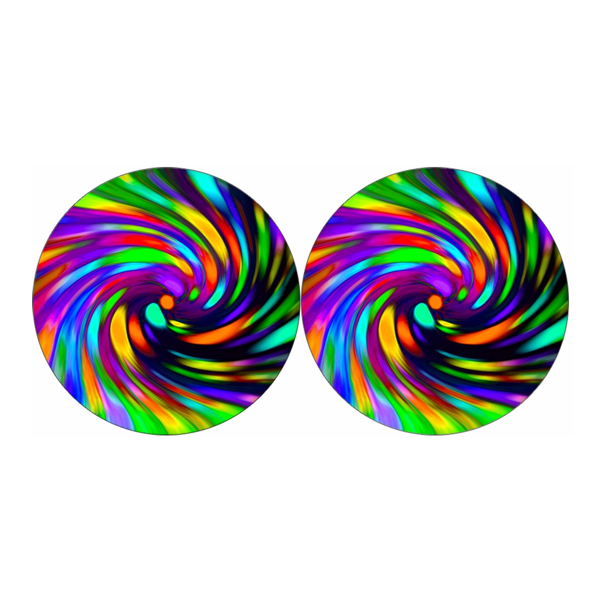 Colorful Spiral Trippy Print Car Coasters