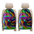 Colorful Spiral Trippy Print Car Seat Organizers